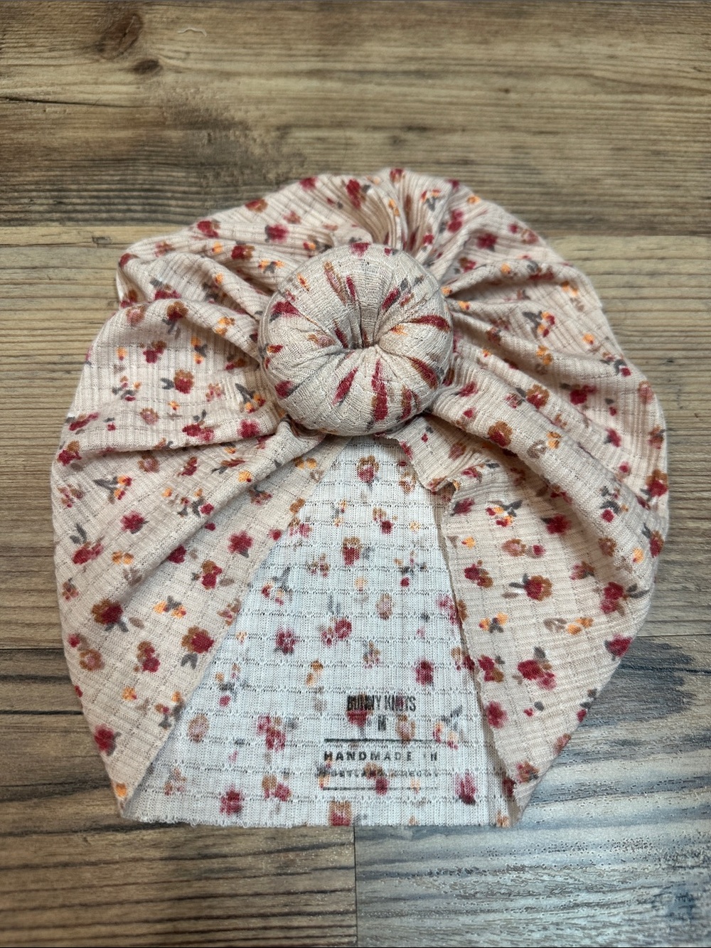 BUNNY KNOTS Kids Floral Turban Hat - DUSTY Floral Pink